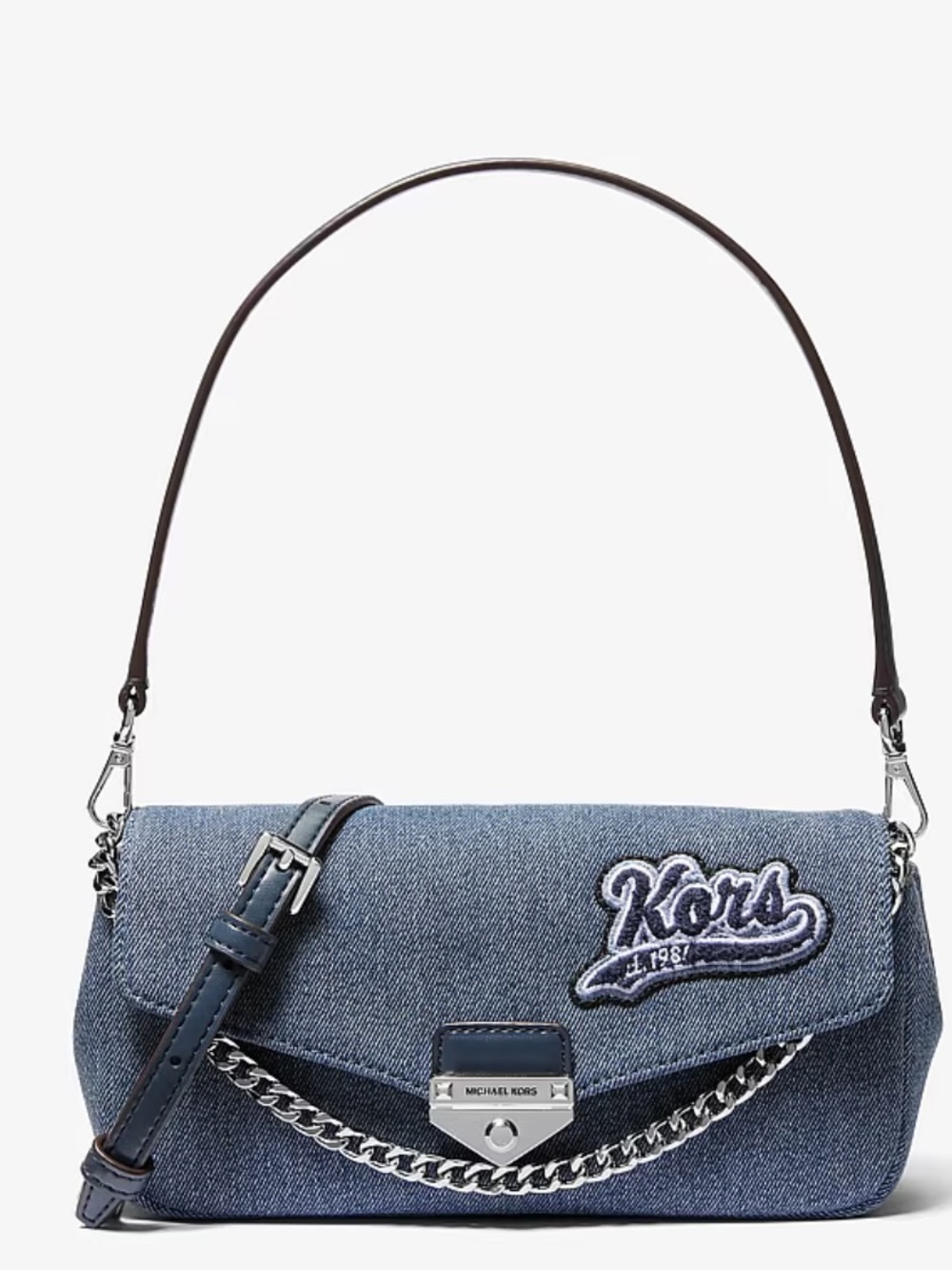 Michael Kors Denim Chain Crossbody/Pouchette Bag